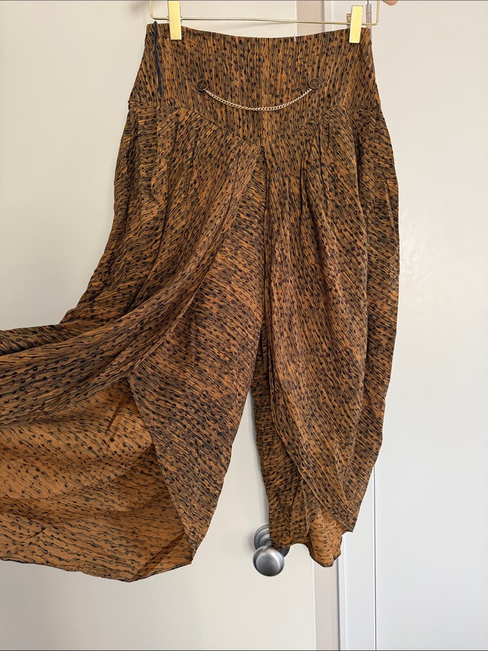 Joseph Ribkoff jr petite Vintage  Brown Green Skirt shorts Bermuda Pants Size:7/